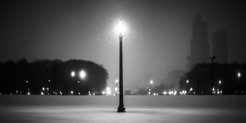 Chicago Winter Street Light